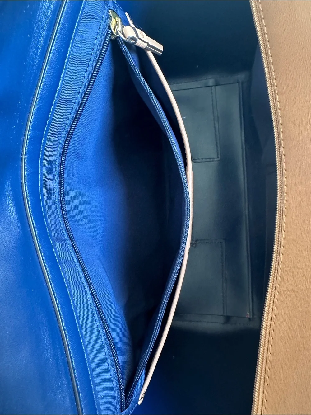 Tory Burch Parker Small Leather Tote Bag Cardamom Tan Brown Gold Hardware